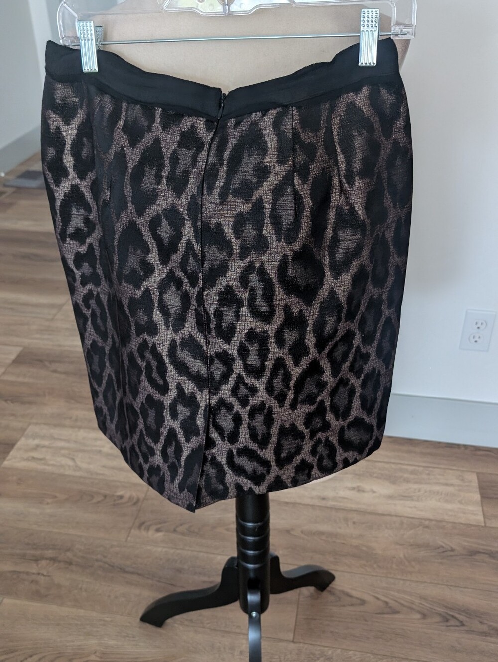 Ann Taylor Leopard Jacquard Pencil Skirt - Black and Brown